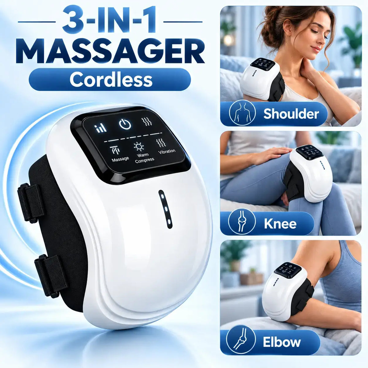 Kneeflow™ Cordless Heat & Vibration Knee Massager
